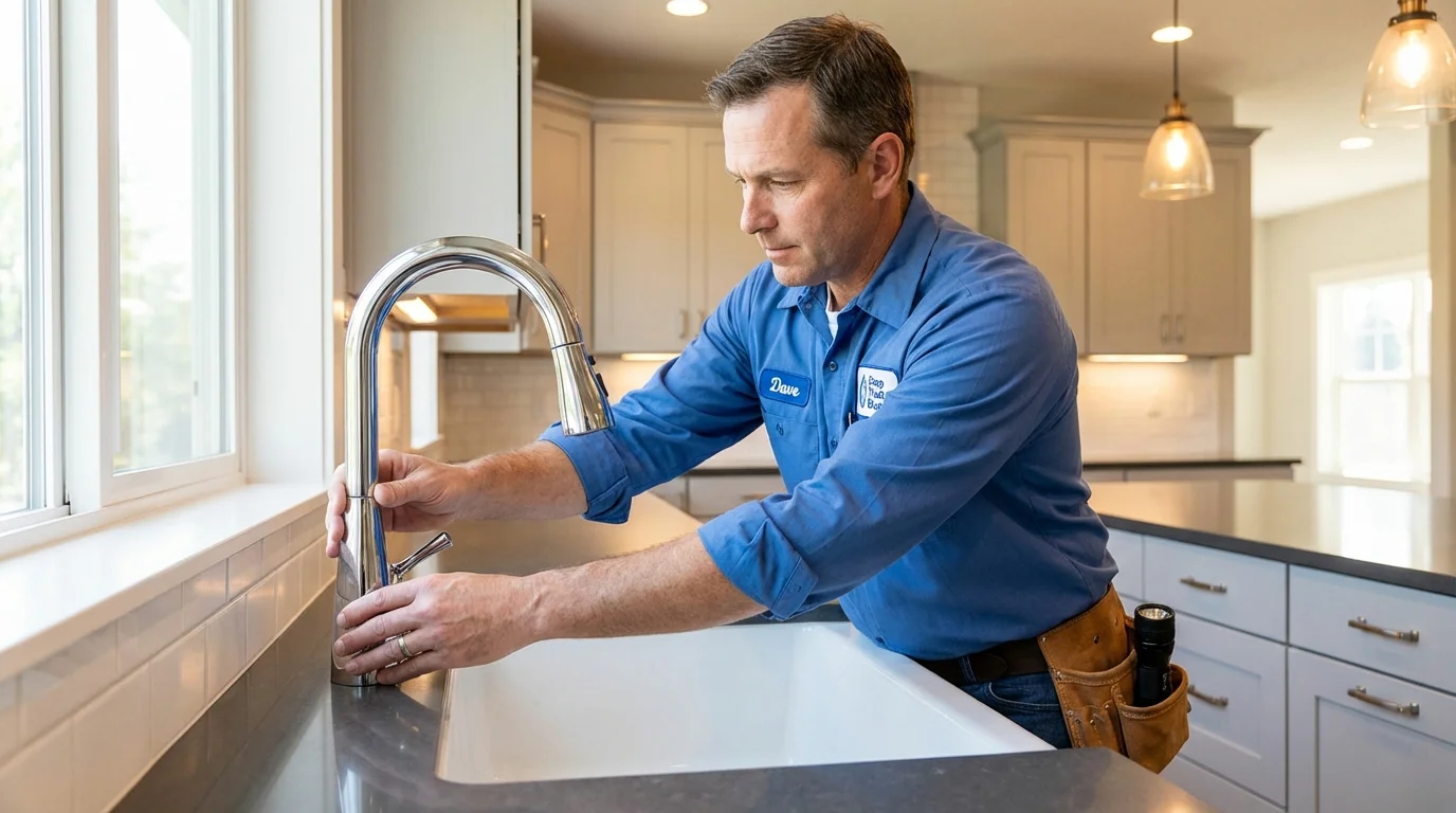 Kitchen faucet installation by Johns Plumbing LLC in Hayti